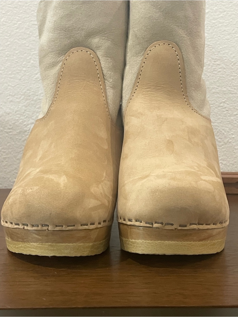 LUXURY Chunky Clog platform stacked boots suede quiet luxury, size 7, MSRP $430 - Picture 8 of 15
